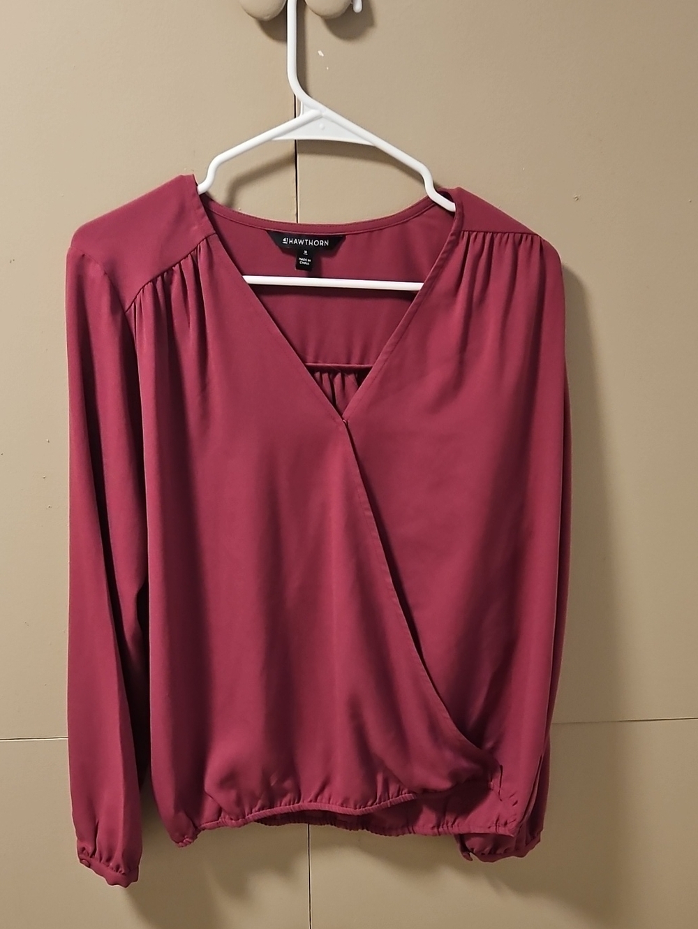 41 Hawthorn Draped V-Neck Blouse in Berry